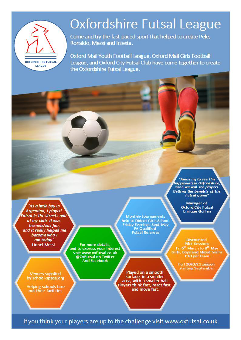 Oxfordshire Futsal League leaflet