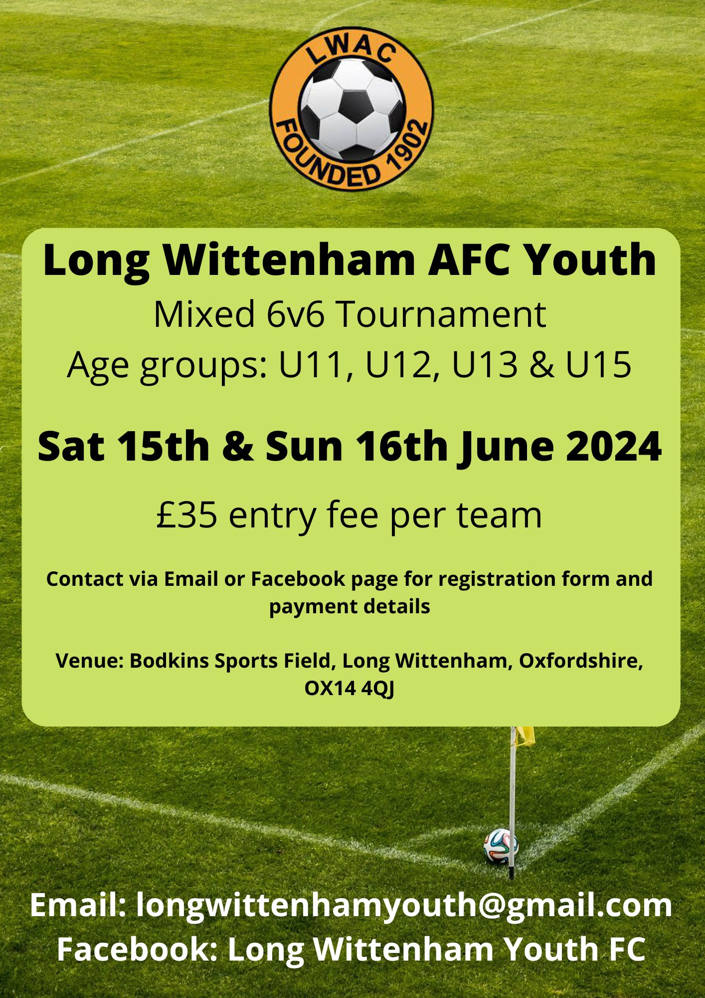 Long Wittenham Youth tournament flyer
